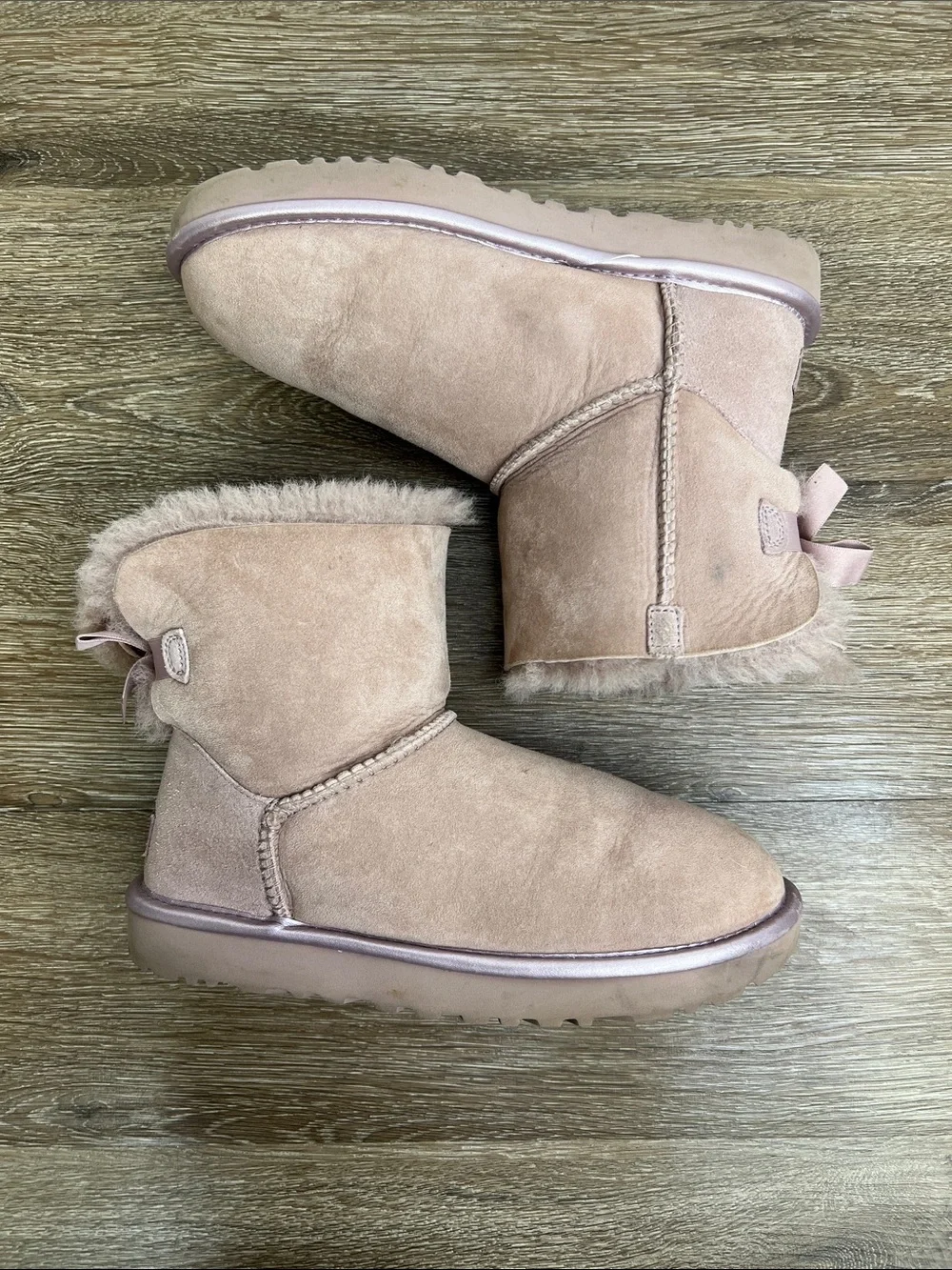 UGG Classic Mini II Metallic Trim Boots Dusk Pink Women’s 8